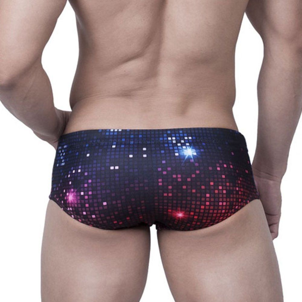 Men's fun disco shiny swim trunks, swimsuit, soft shorts pool party Size L - Picture 2 of 11